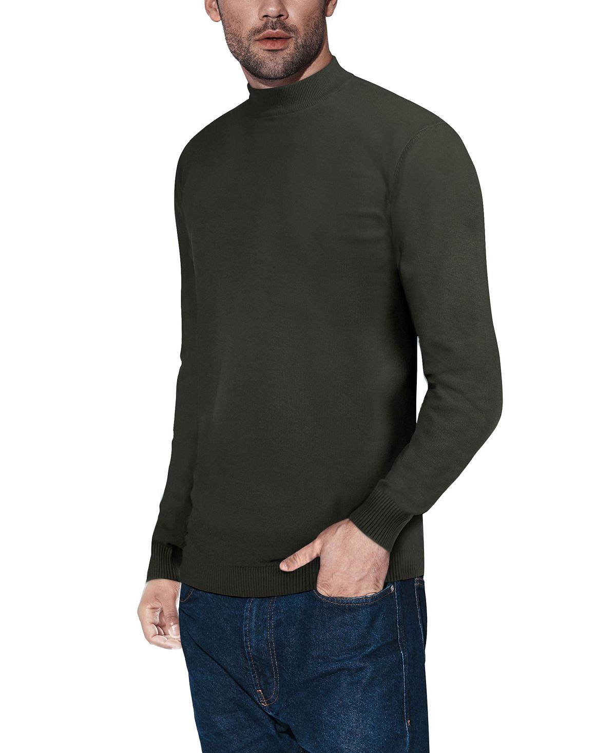 X-Ray Men's Basic Mid-Weight Stand-Neck Pullover