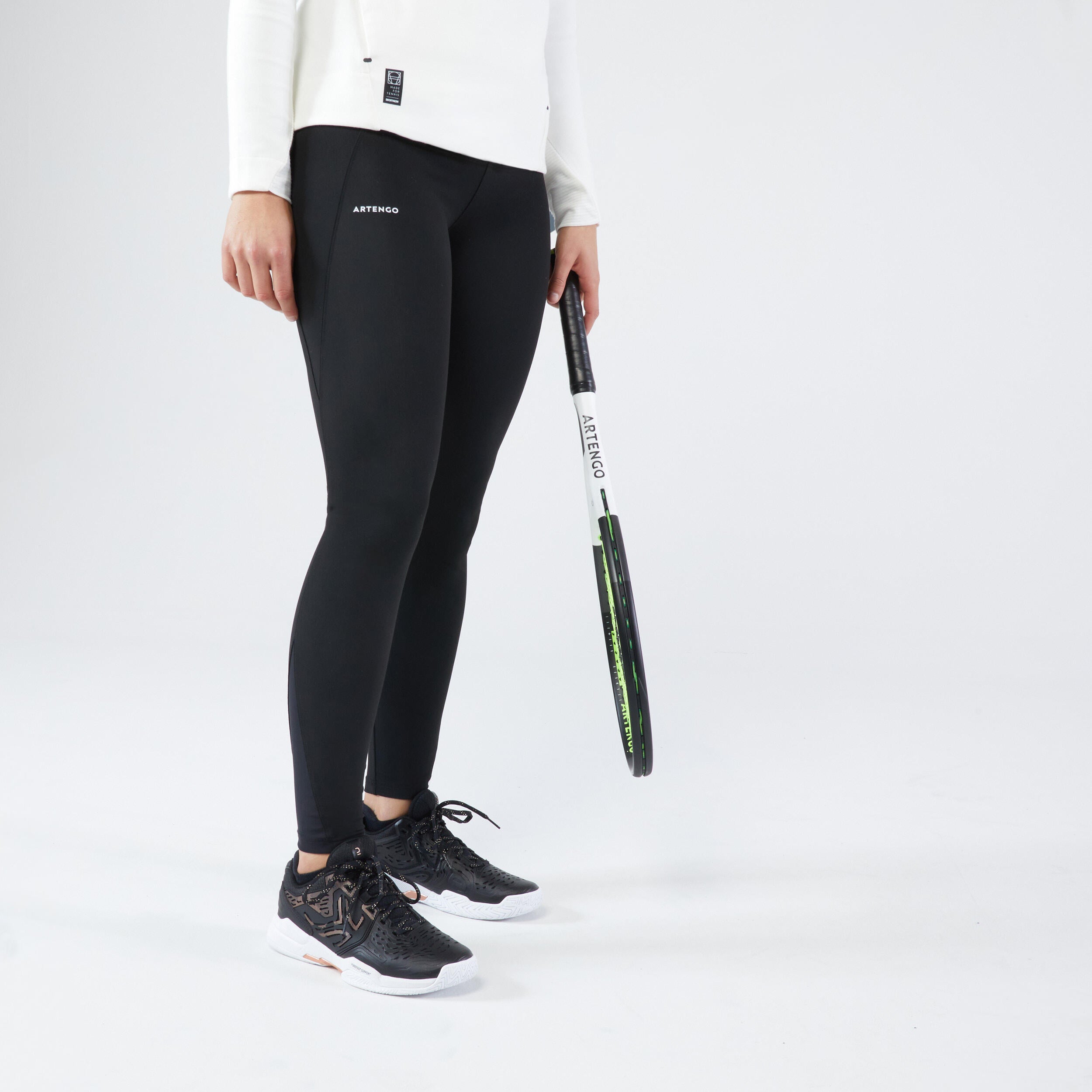 Women's tennis leggings - Dry Hip Ball black ARTENGO, black