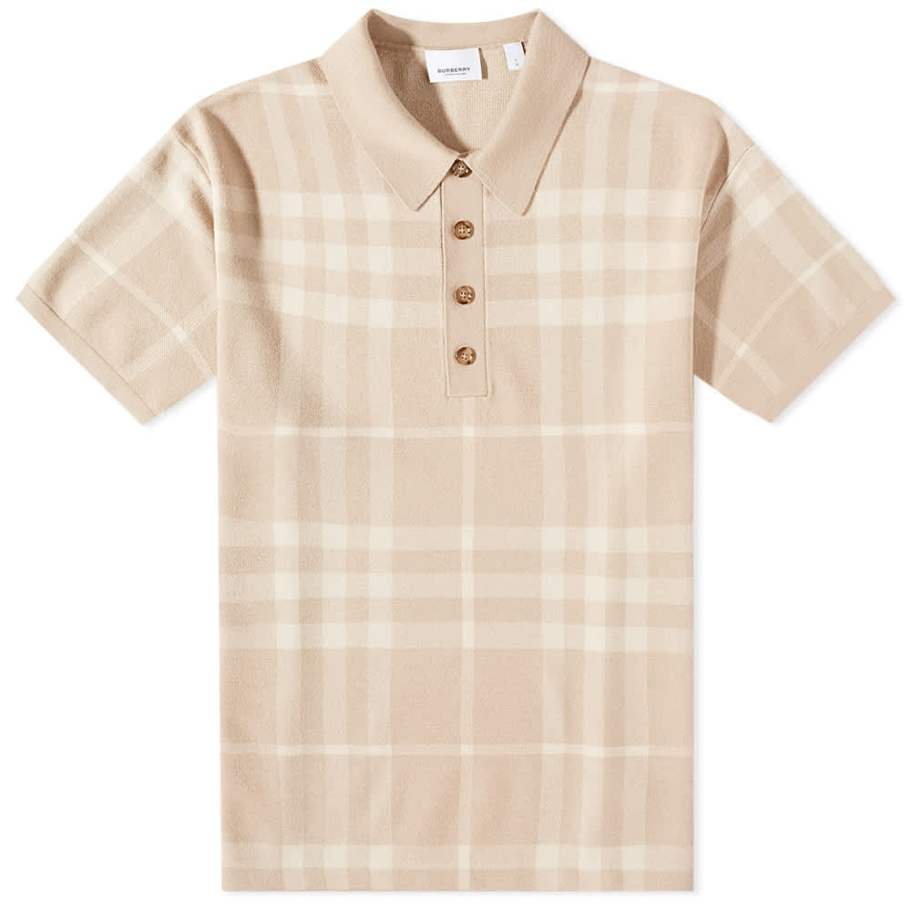 تي شيرت بولو من Burberry Wellman Merino Check