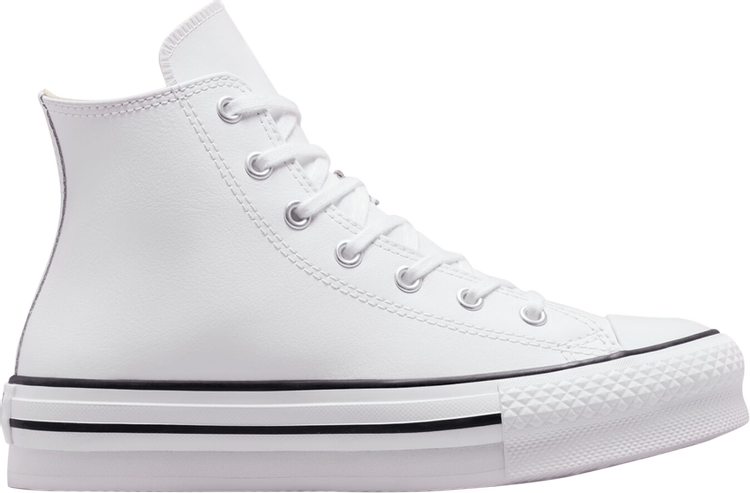 Converse Chuck Taylor All Star Lift Platform Leather High GS White Natural Ivory Sneakers