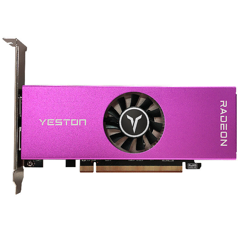 Video card Yeston Radeon RX 6400 LP, 4GB, pink/black