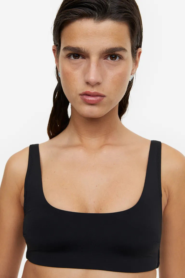 Soft bikini top H&M, black