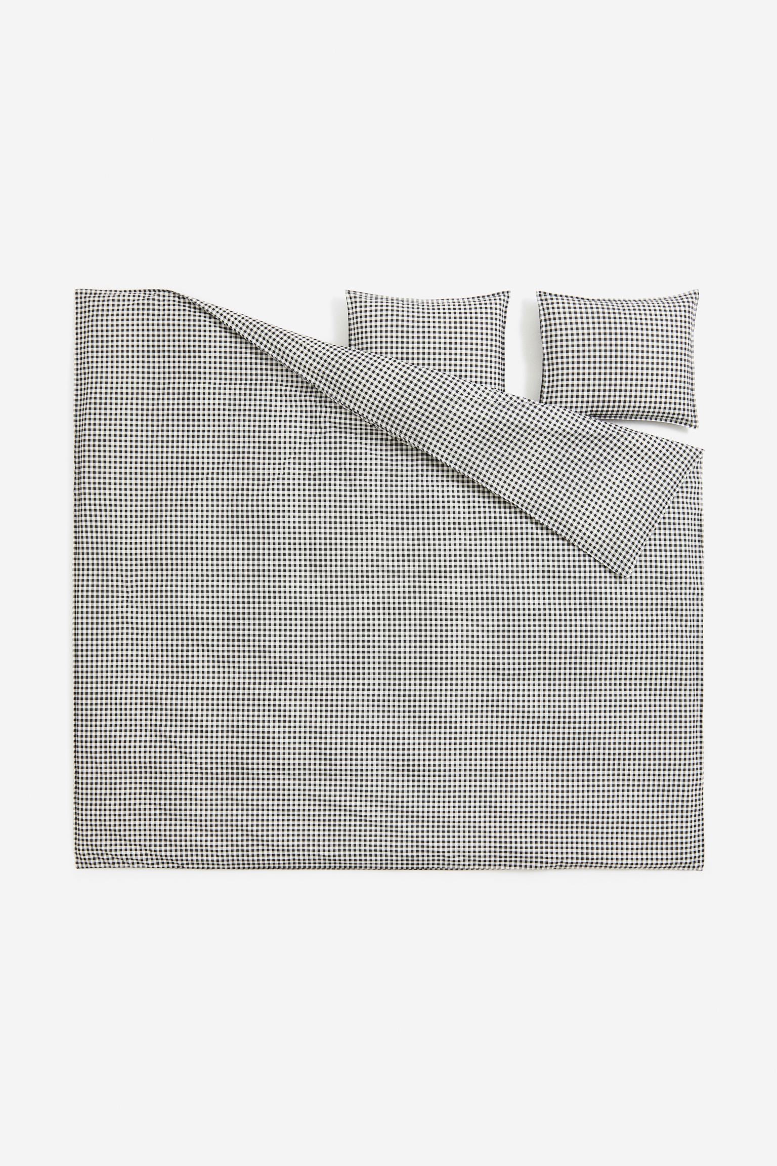 H&M Home Patterned double bedding set, dark gray