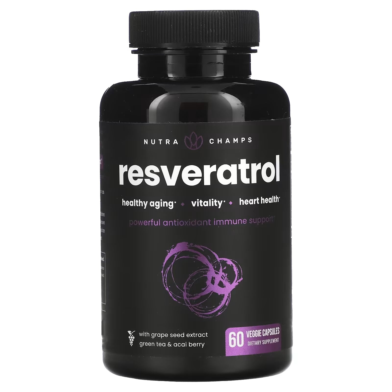 Nutritional Supplement NutraChamps Resveratrol, 60 capsules