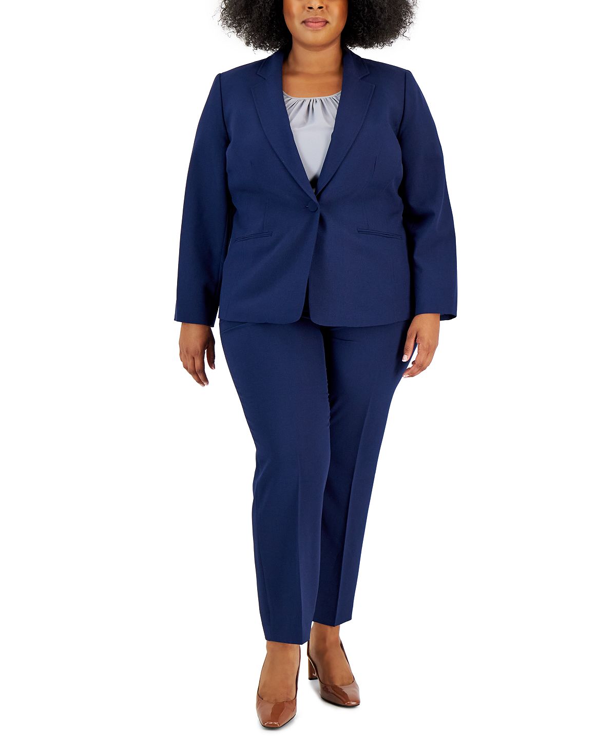 Le Suit Women's Notched Lapel Blazer Pantsuit