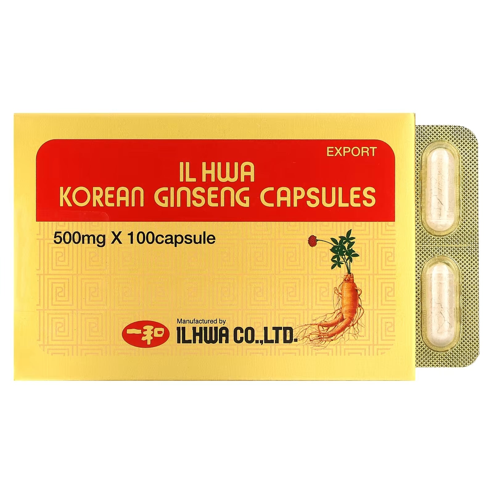 Ilhwa Capsules with Korean ginseng 500 mg, 100 capsules