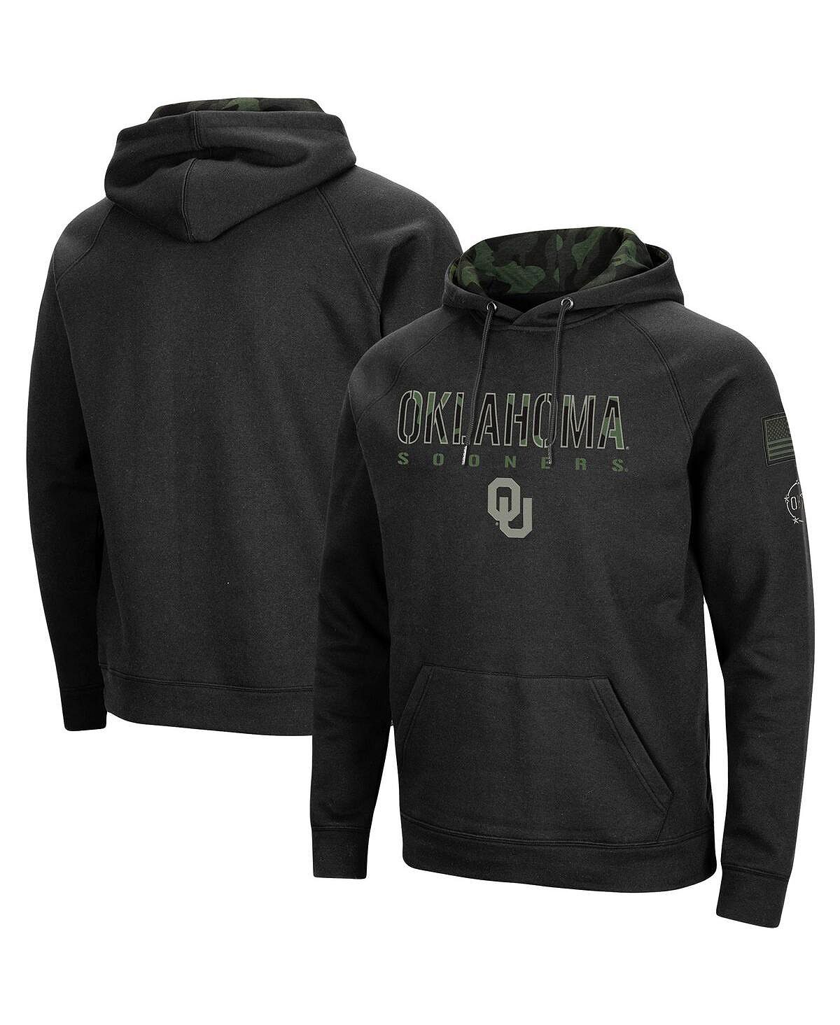 هودي رجالي أسود مموه من Oklahoma Sooners oht Military Colosseum، أسود