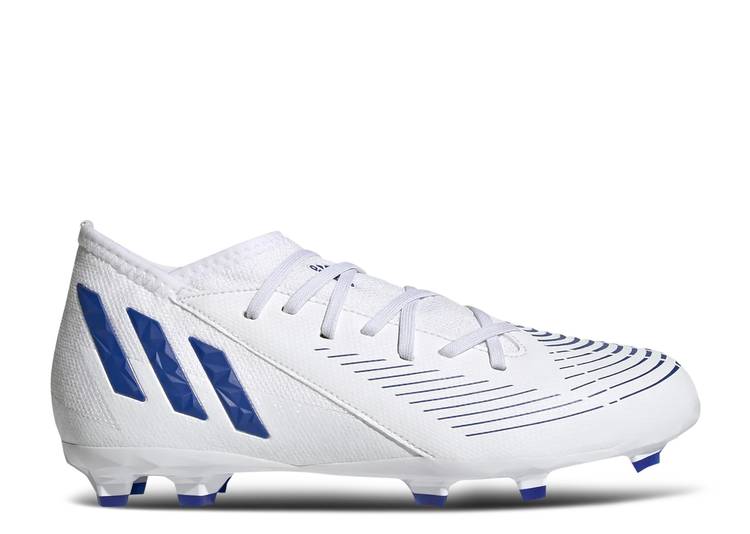 حذاء رياضي Adidas PREDATOR EDGE.3 FG J 'WHITE HI-RES BLUE' باللون الأبيض