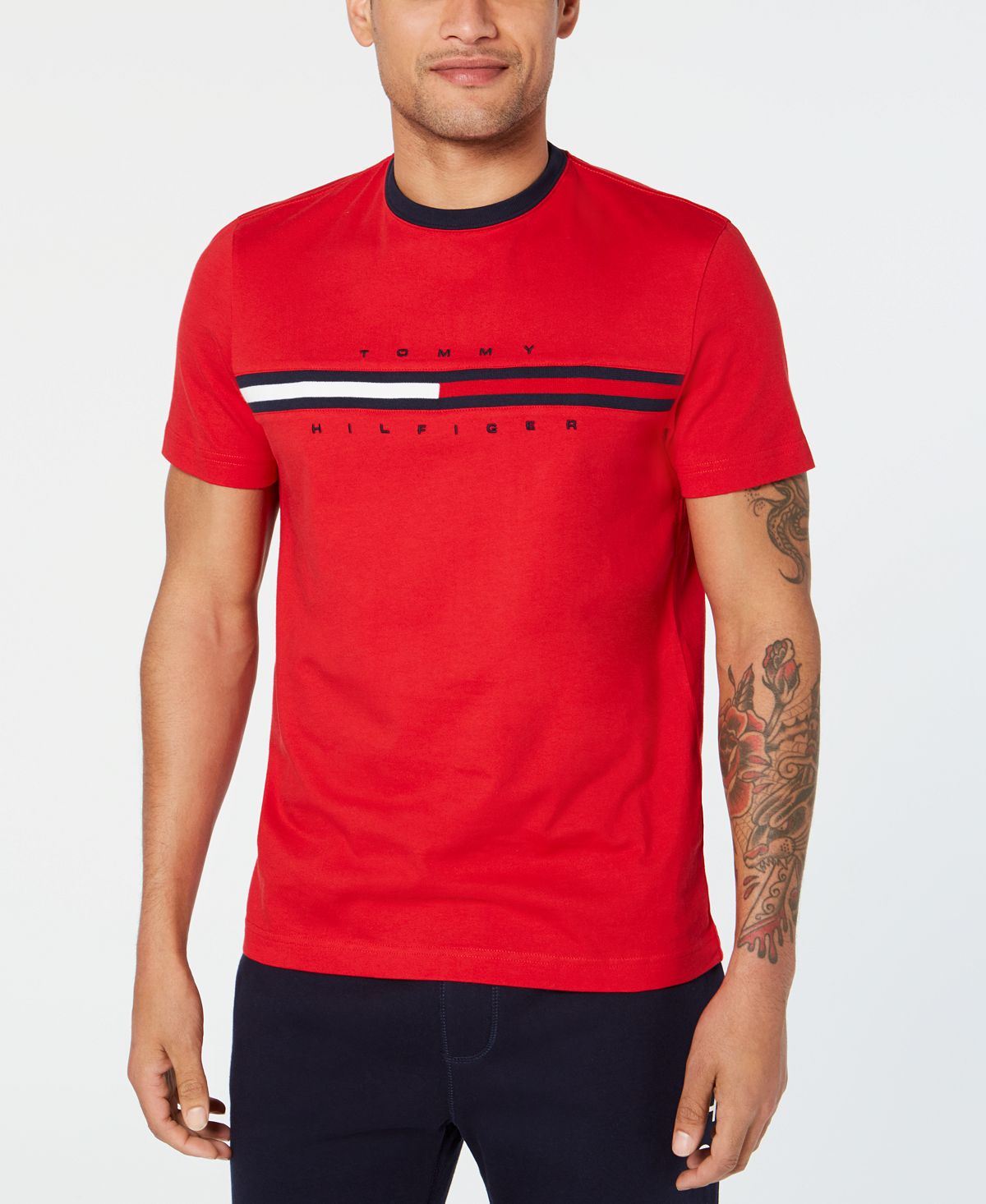 Tommy Hilfiger Men's Tino Logo Short Sleeve Multi