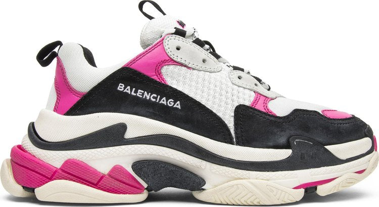 حذاء رياضي Balenciaga Womens Triple S باللون الوردي والأبيض