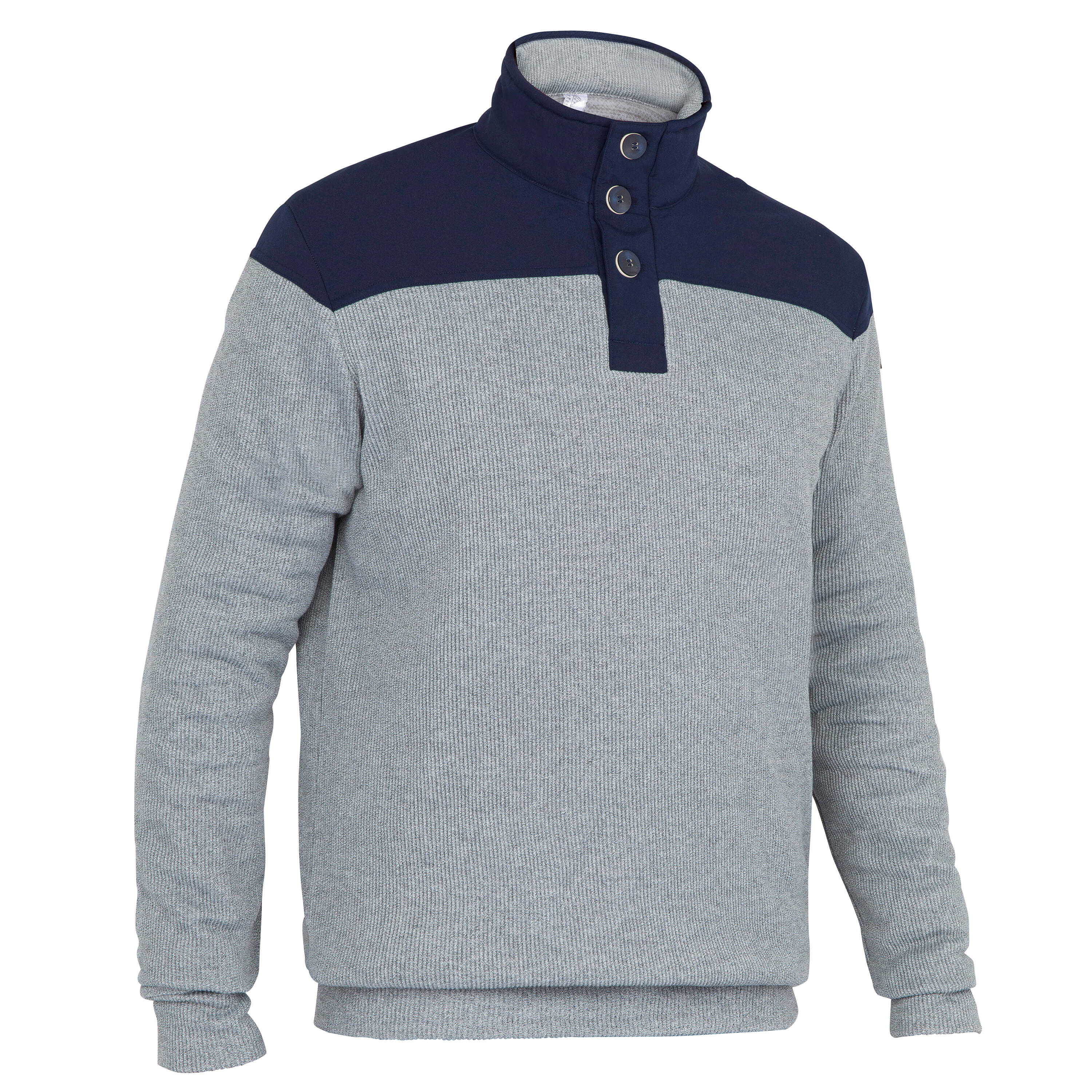 Men's sweater Sailing 300 blue/gray TRIBORD, grey/black-blue