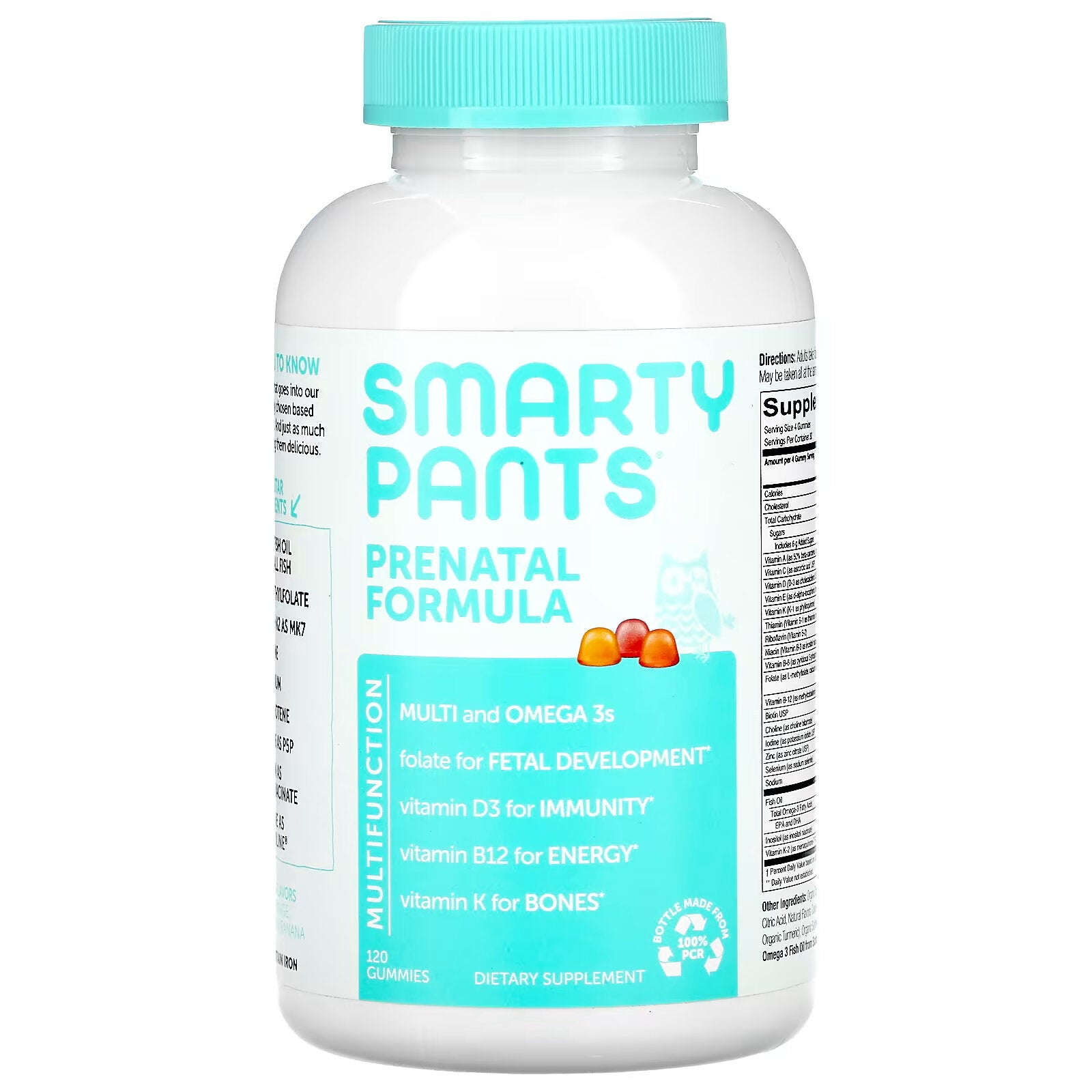 Smarty  Pants, prenatal complex, lemon, orange flavor strawberries with banana, 120 chewing candies