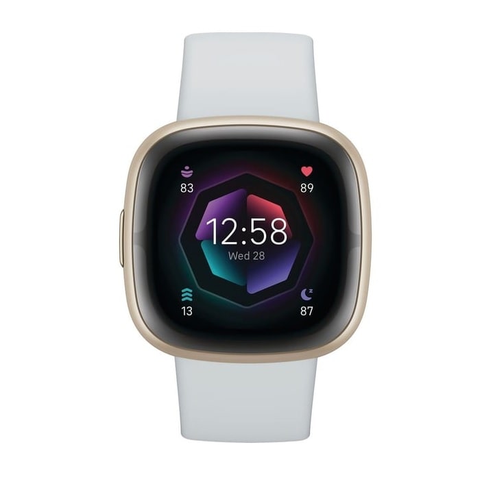 Fitbit FB521GLBM Sense 2 Smartwatch, Mystic Blue/Soft Gold