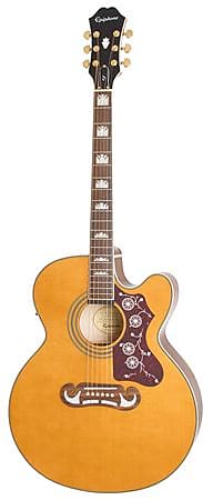 جيتار كهربائي صوتي جامبو من Epiphone EJ200 SCE بلون طبيعي عتيق EEJ2 VNGH1