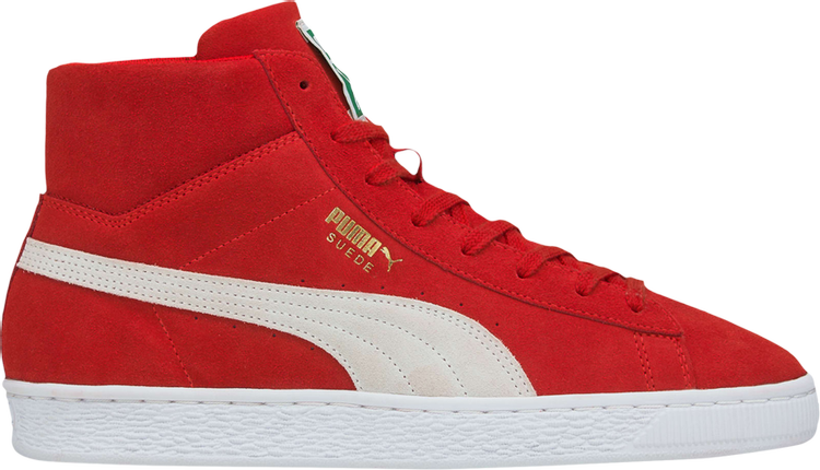 حذاء رياضي Puma Suede Mid 21 High Risk باللون الأحمر، أحمر