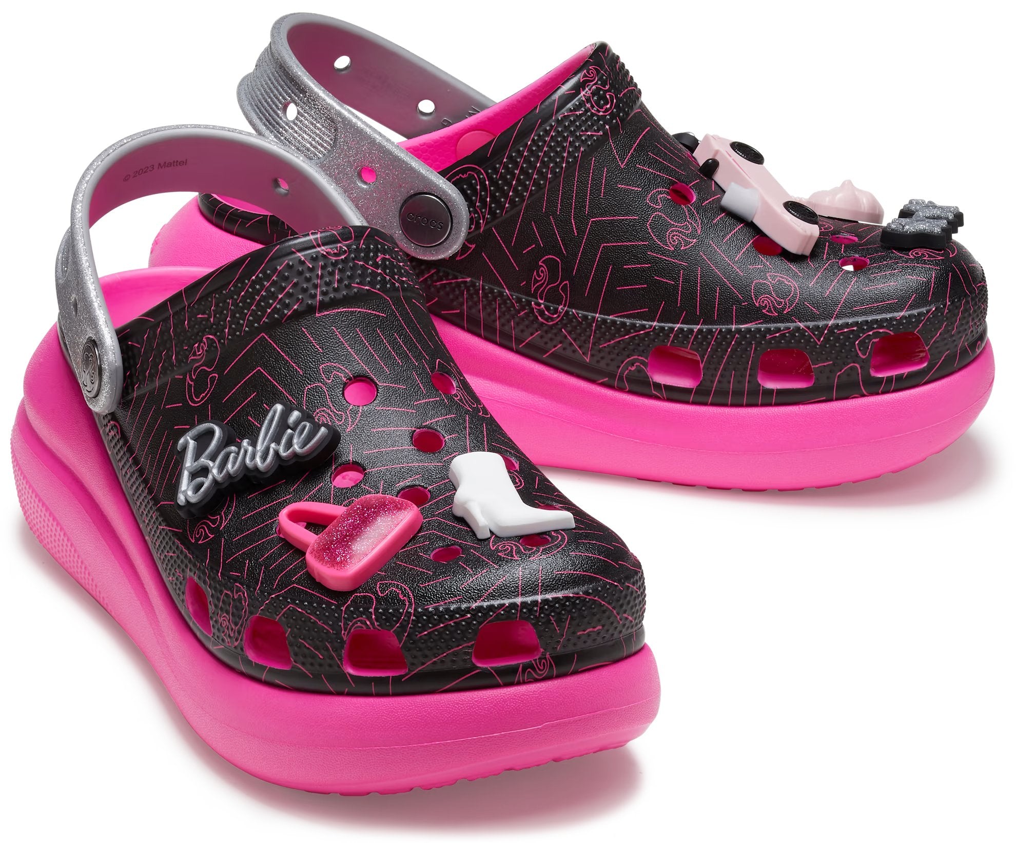 Crocs Barbie Crush Clogs, Black/Pink