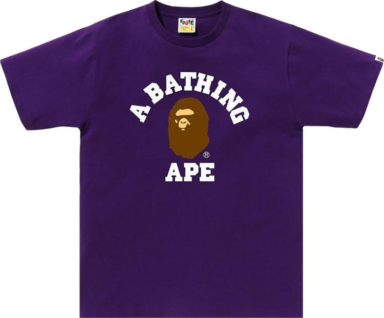 تي شيرت BAPE College Tee باللون الأرجواني، أرجواني