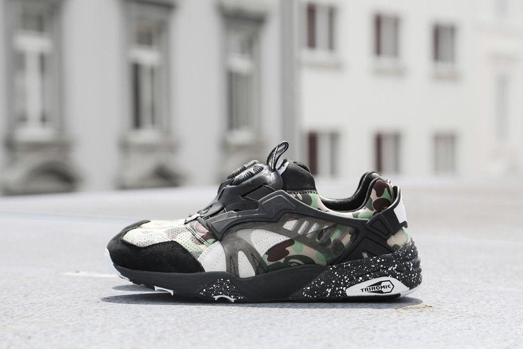 حذاء رياضي Puma A Bathing Ape x Disc Blaze Camo باللون البني