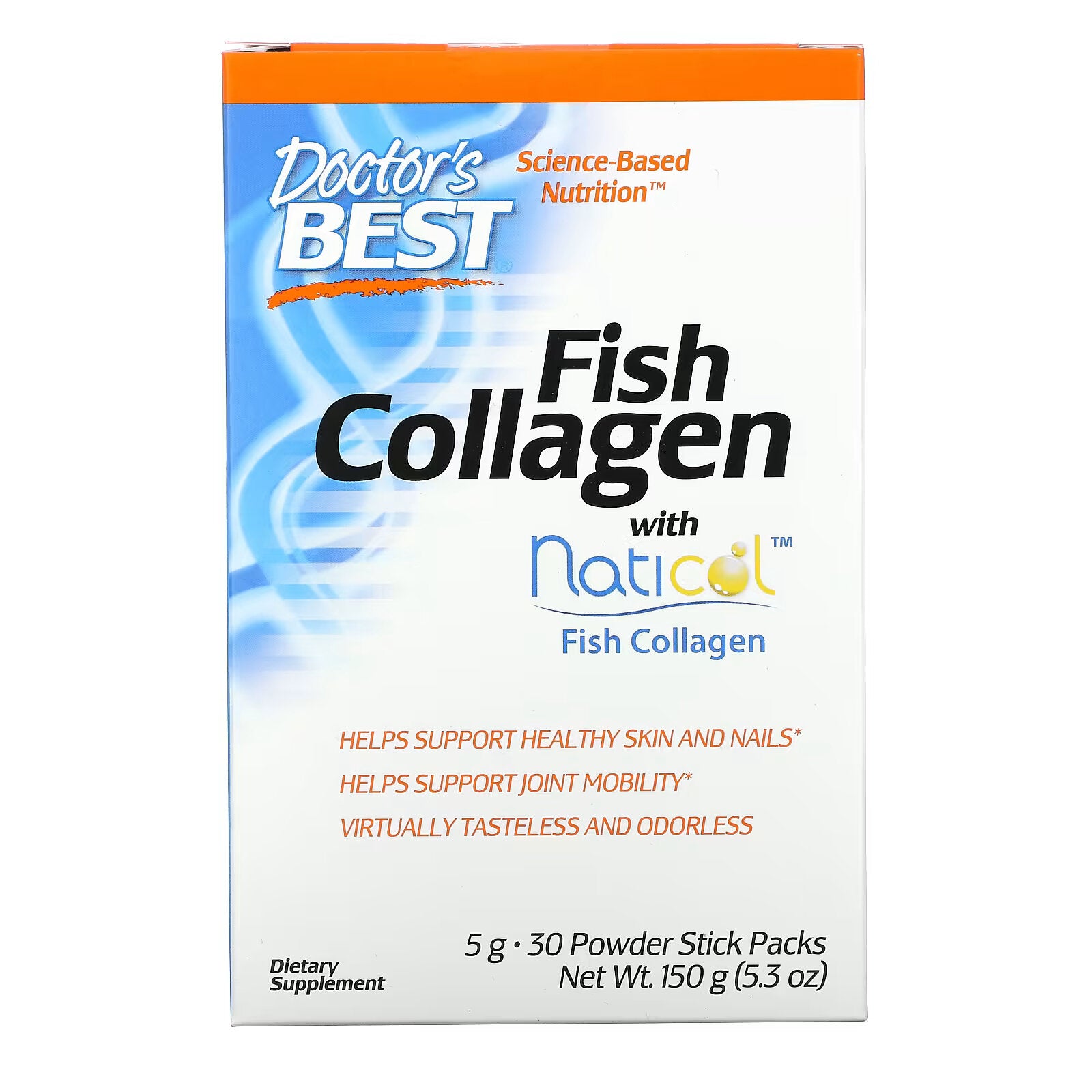 Doctor's Best, Fish Collagen with Naticol, 5 g, 30 Powder Sticks