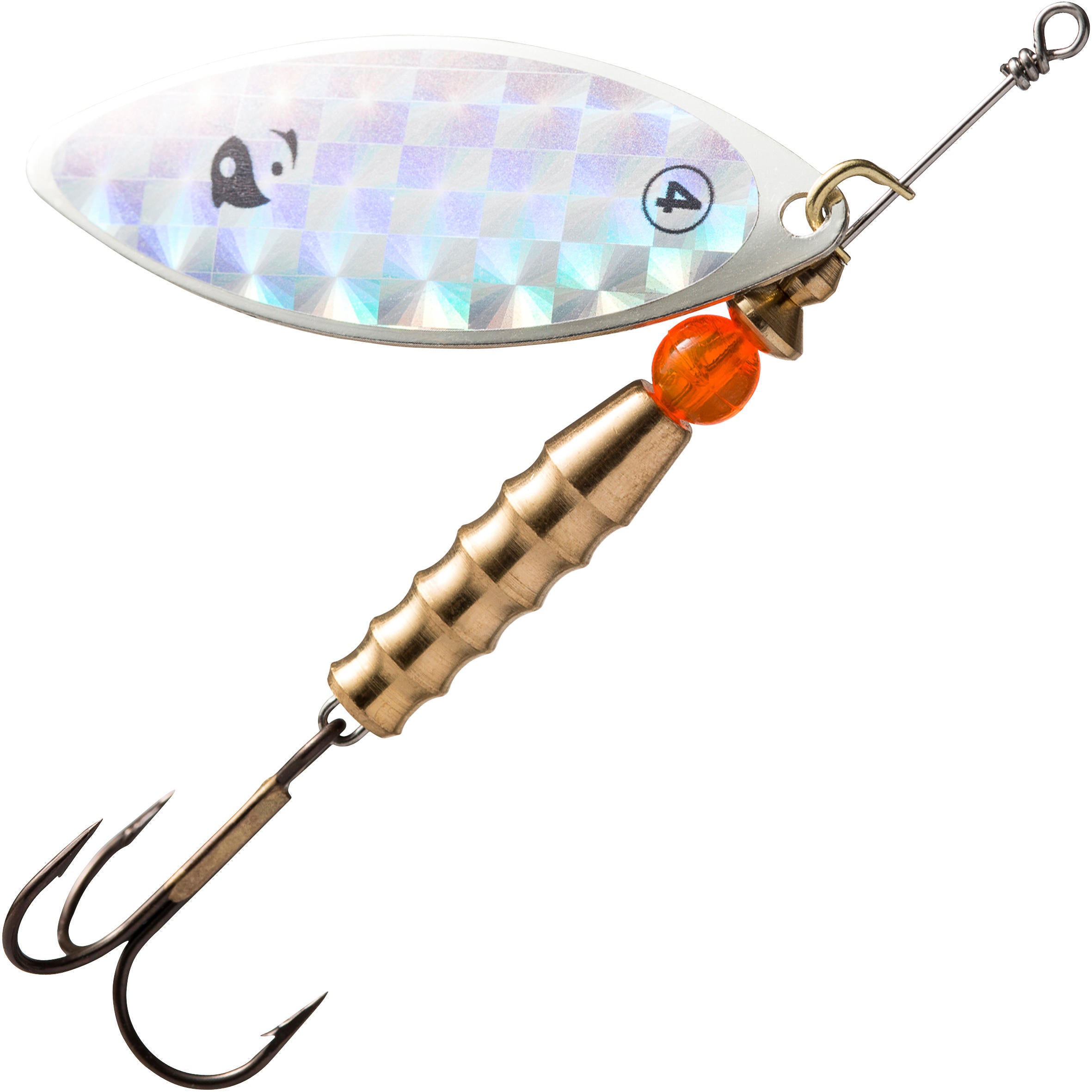 Spinner Taro size 2 with holographic coating for catching predatory fish CAPERLAN light gray