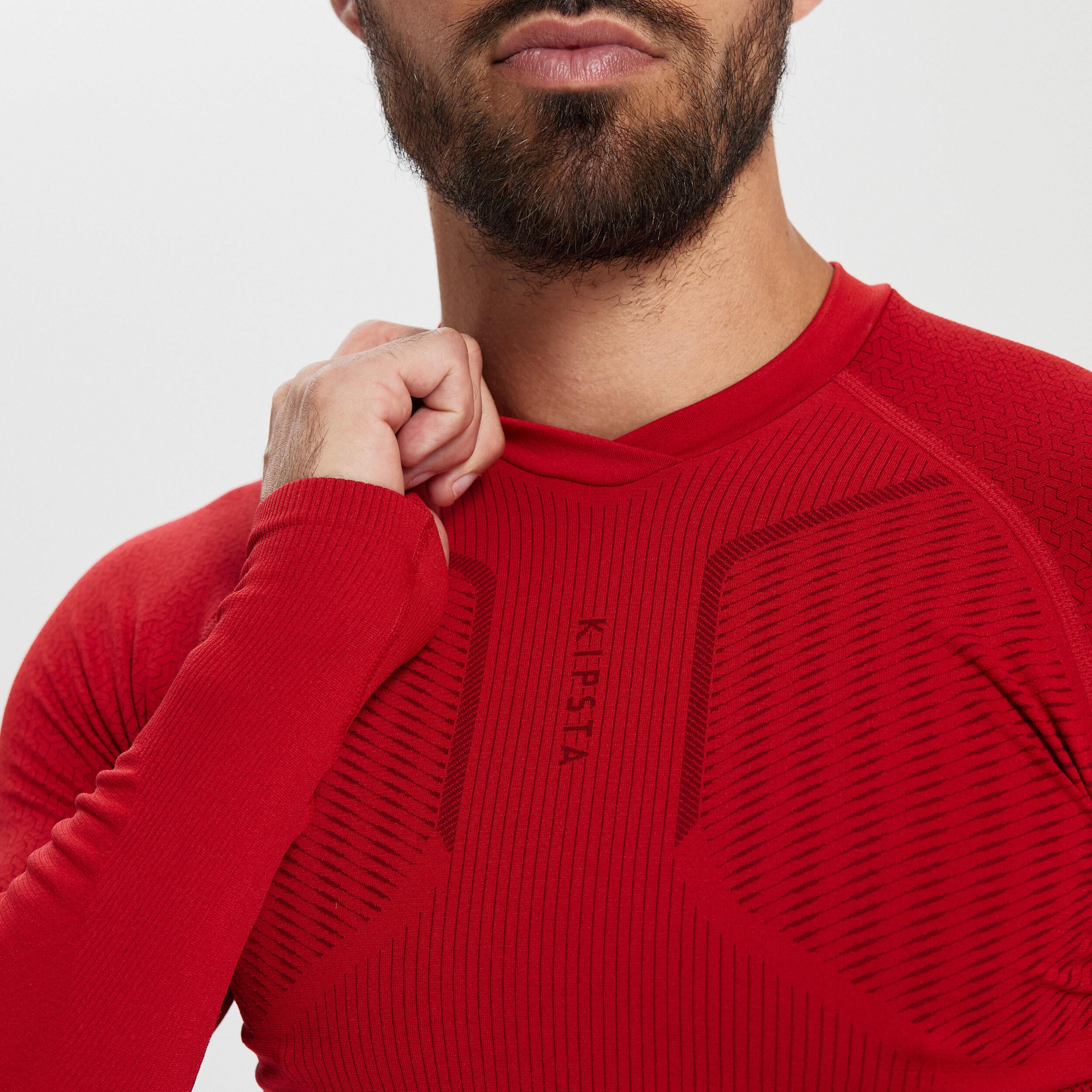 Kipsta Keepdry 500 Long Sleeve T-Shirt, Red