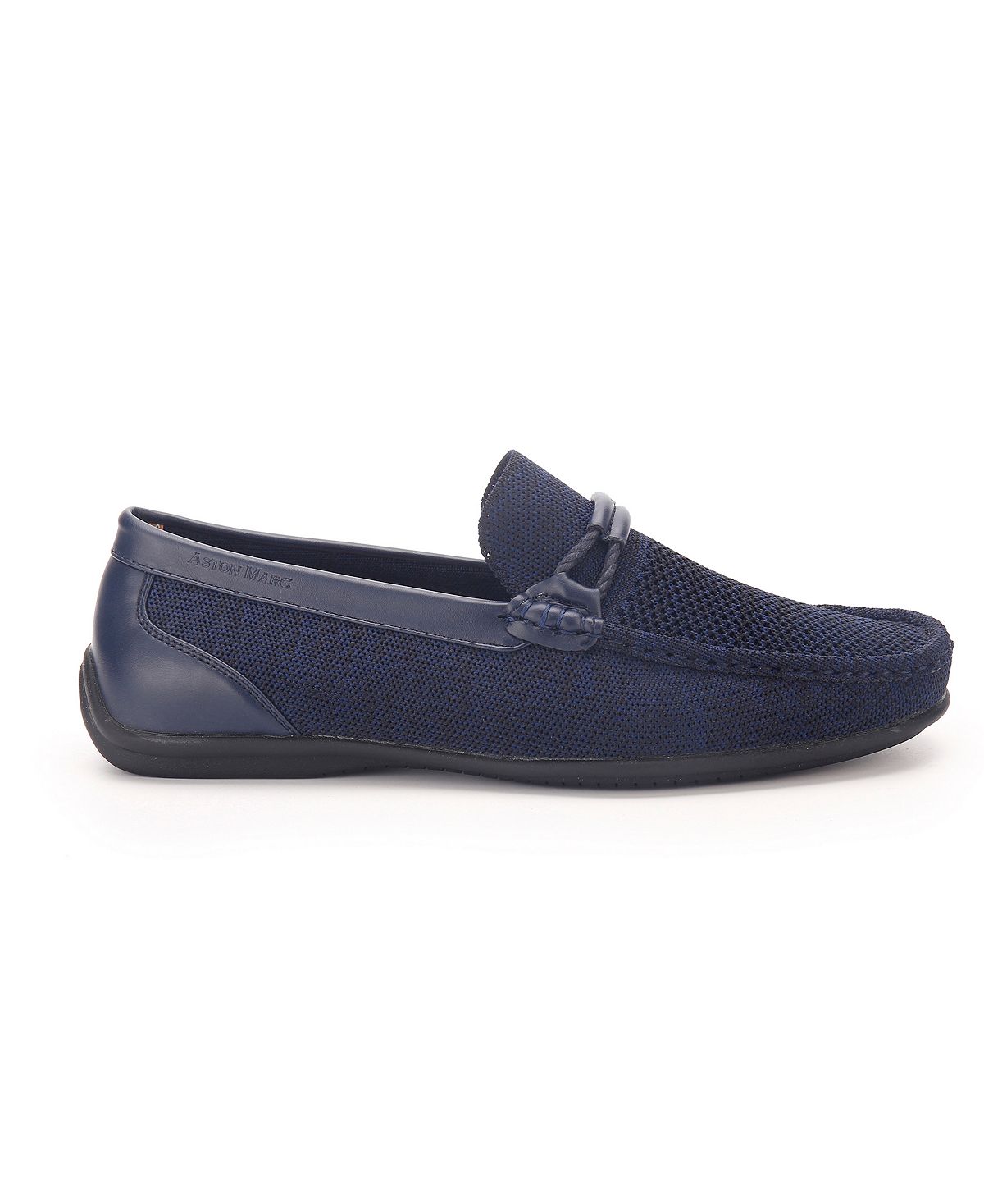 Aston Marc Men's Knitted Lace-Up Strap Loafers, Blue