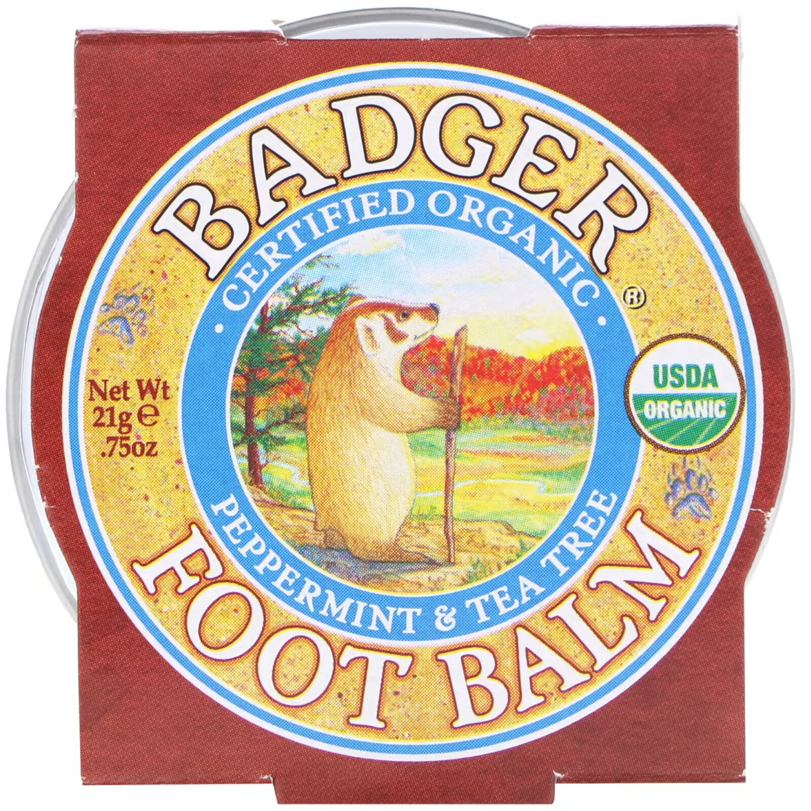 Badger Company Foot Balm with Peppermint and Tea Tree Extracts, 21 g