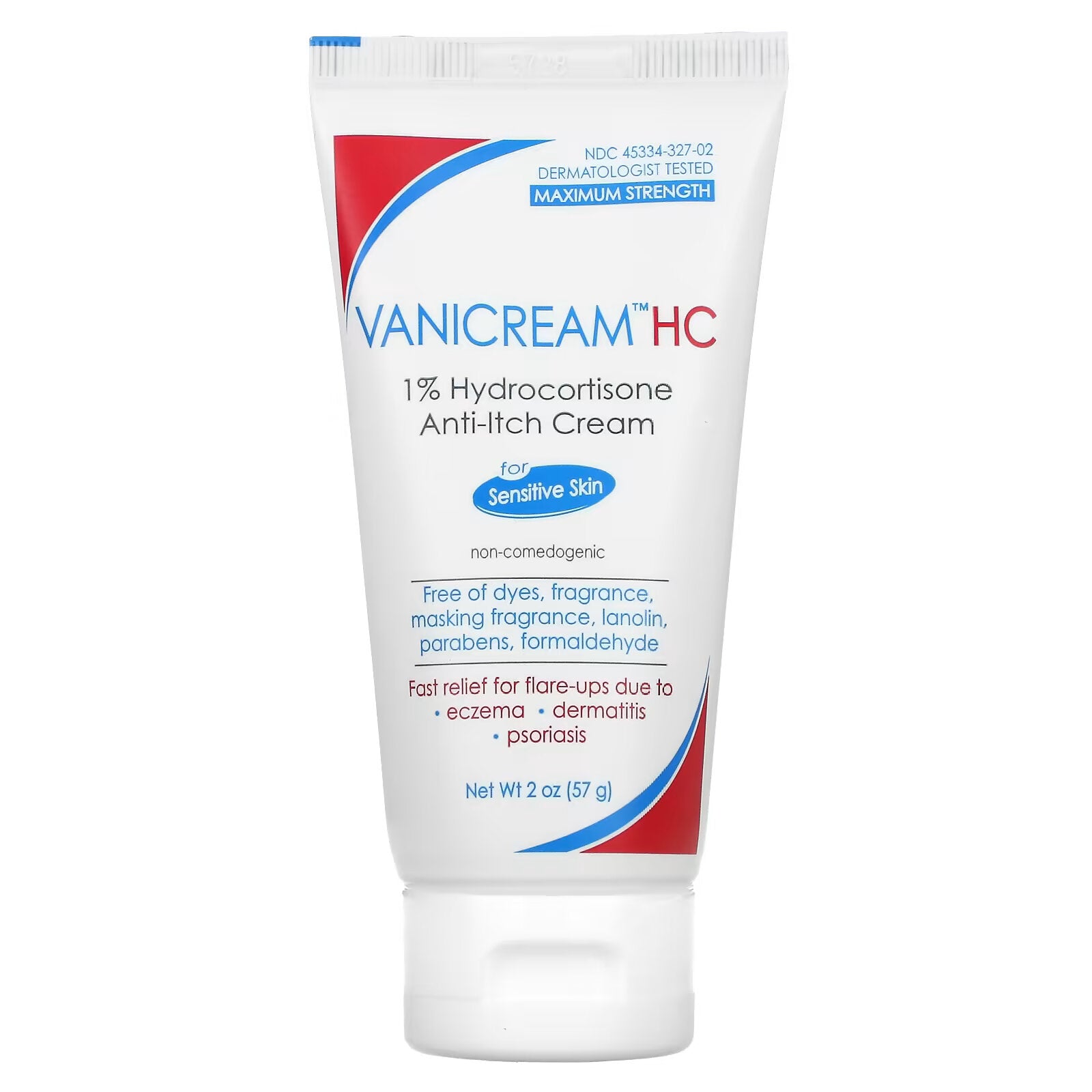 Vanicream, HC 1% hydrocortisone anti-itch cream, maximum effectiveness Sensitive Skin, Fragrance Free, 57 g (2 oz)