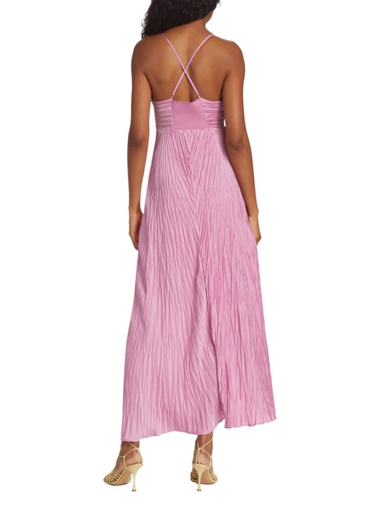 Asymmetrical pleated maxi dress Angelina A., color Chateau Rose