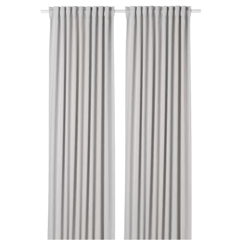 Blackout curtains Ikea Majgull 2 pieces, 145x300 cm, light gray