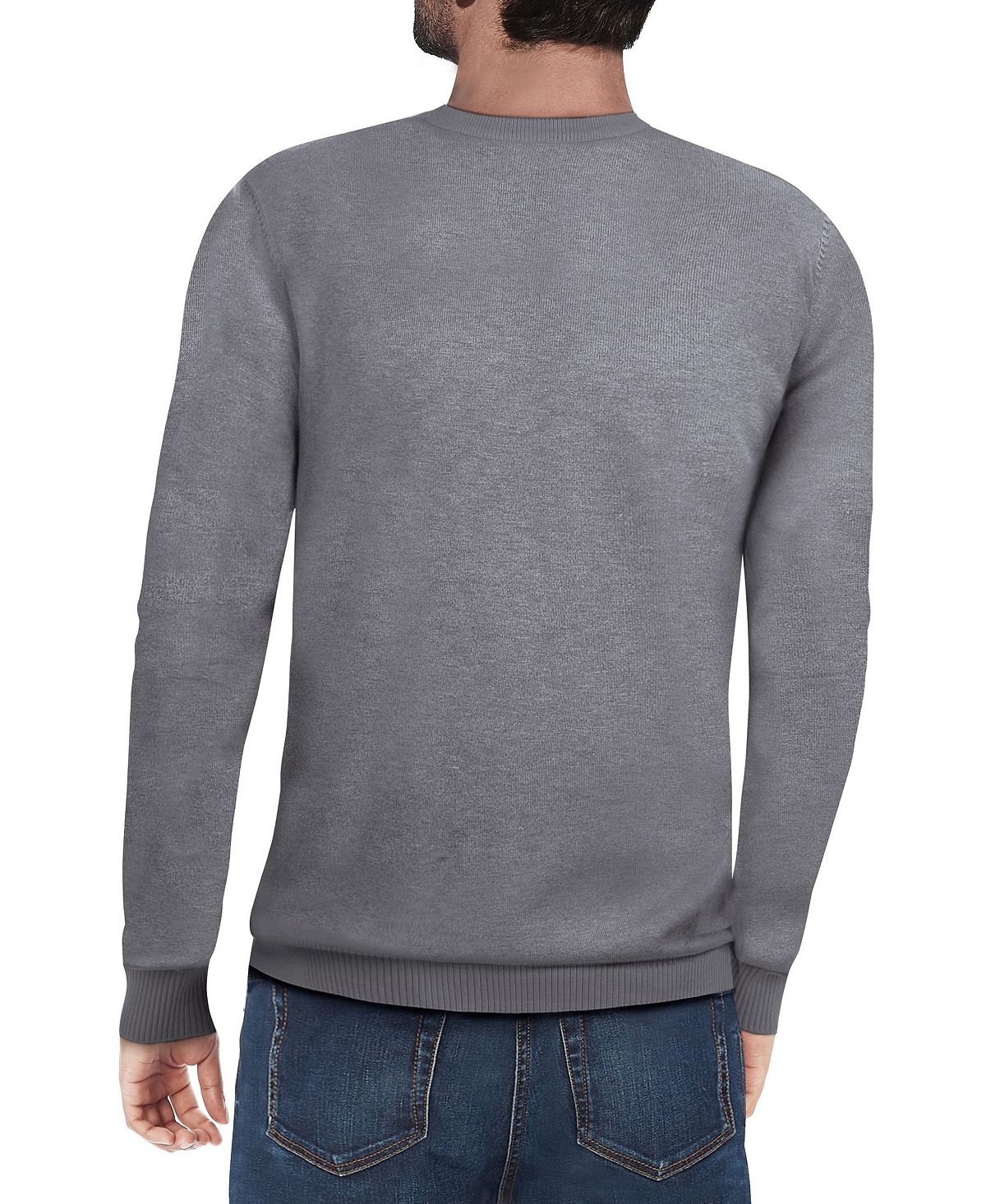 Men's Basic V-Neck Pullover, Mid Weight X-Ray Sweater dark gray