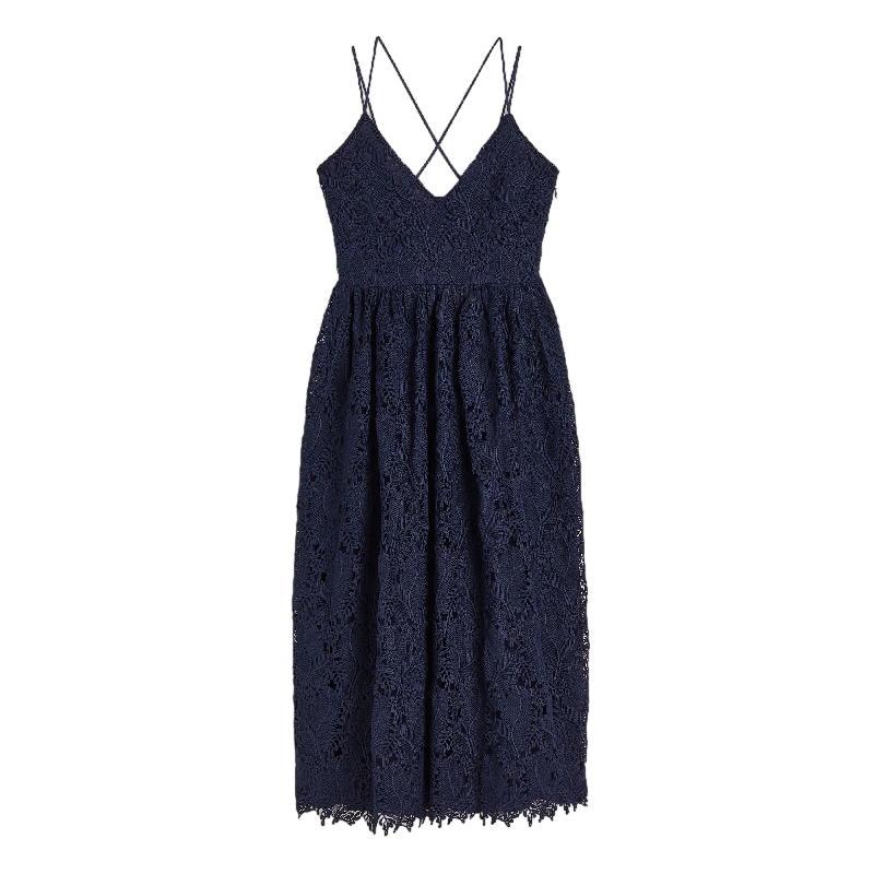 H&M V-neck Lace dress, navy blue