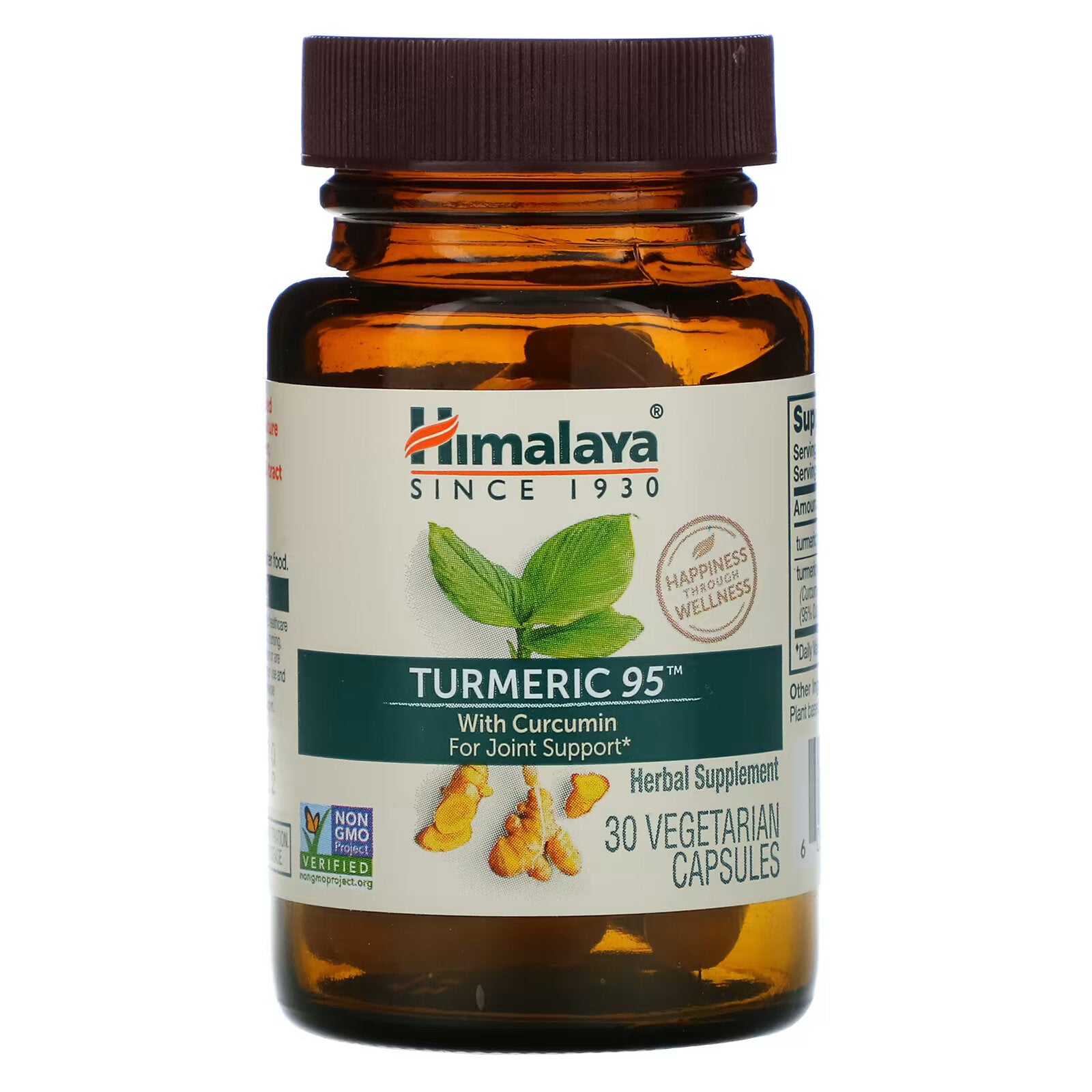 Himalaya, Turmeric 95 with Curcumin Joint Support, 30 Vegetarian Capsules