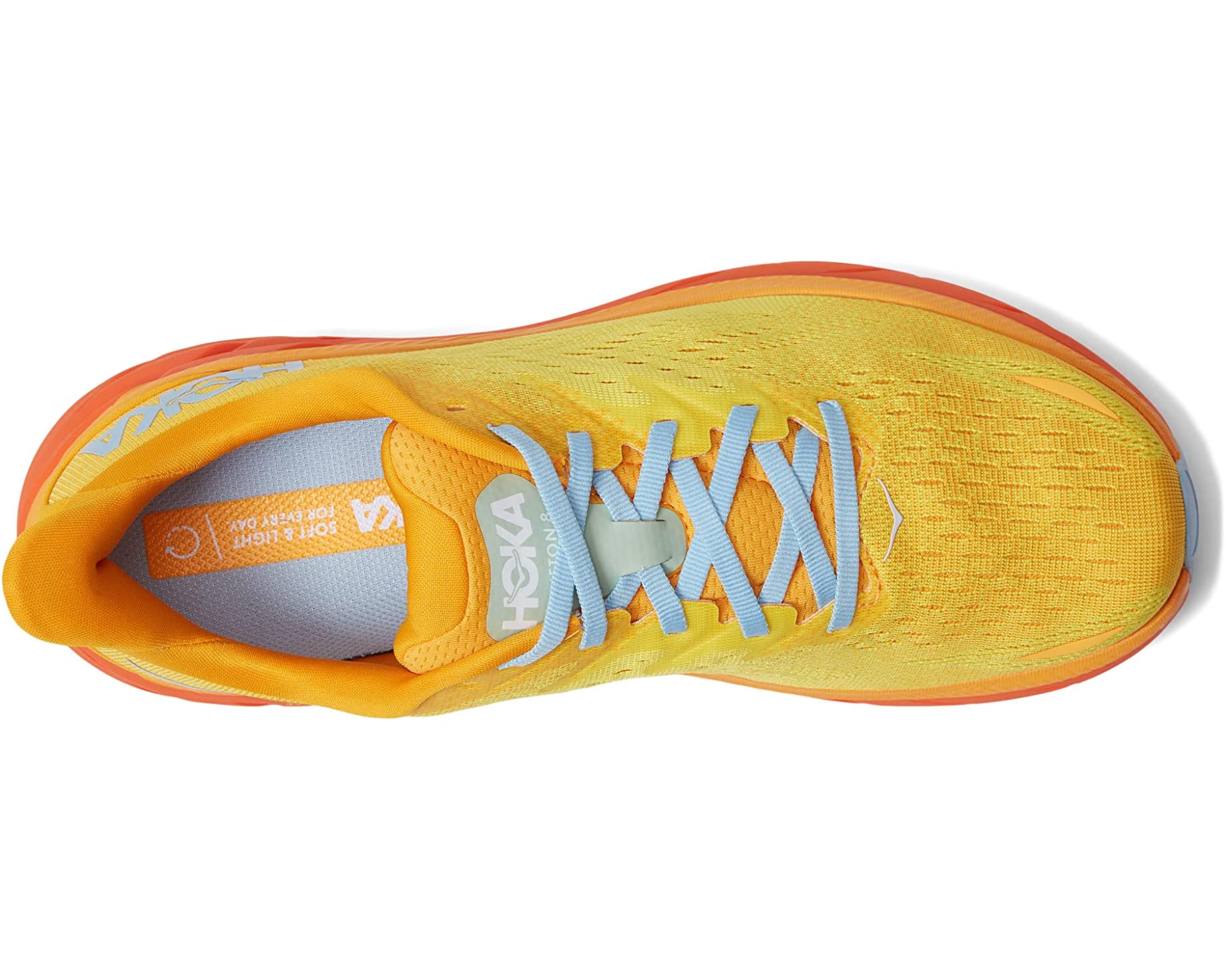 Clifton 8 Hoka sneakers, yellow