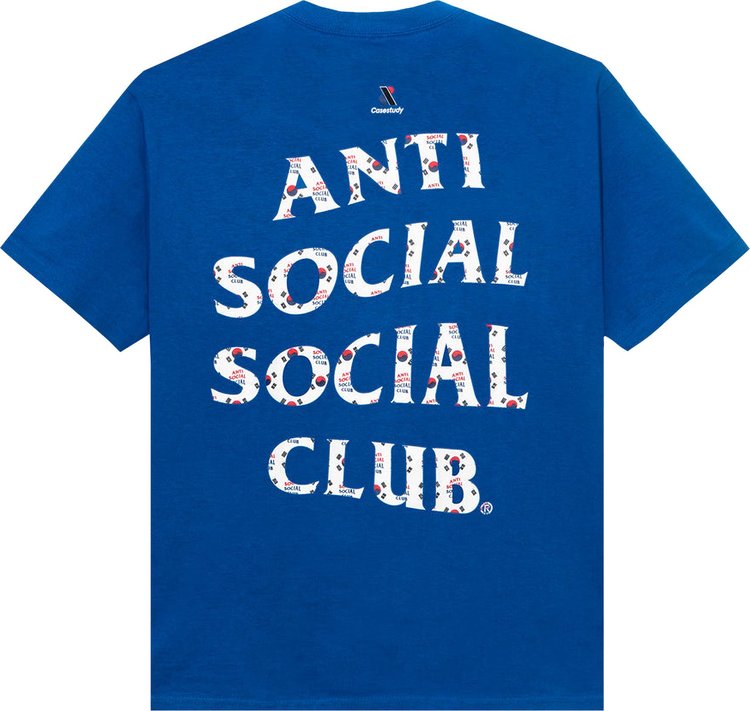 Anti Social Social Club x Case Study Flag Tee 'Blue', blue