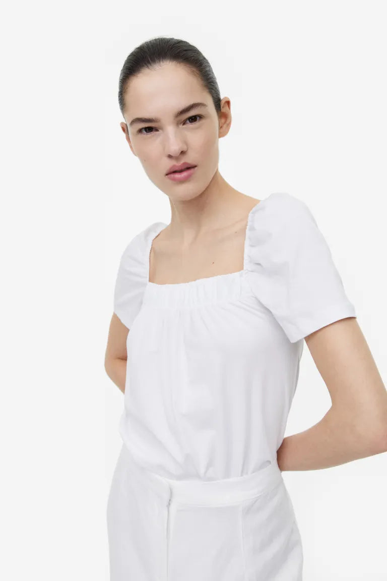 H&M Square Neck Top, White