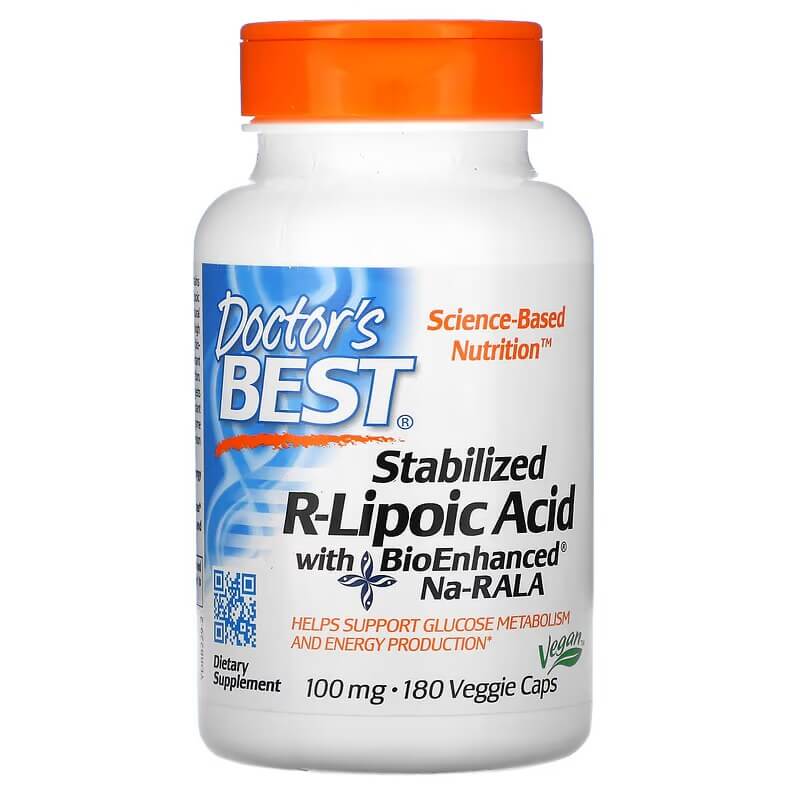 Doctor's Best R-Lipoic Acid with BioEnhanced Na-RALA 100 mg, 180 capsules