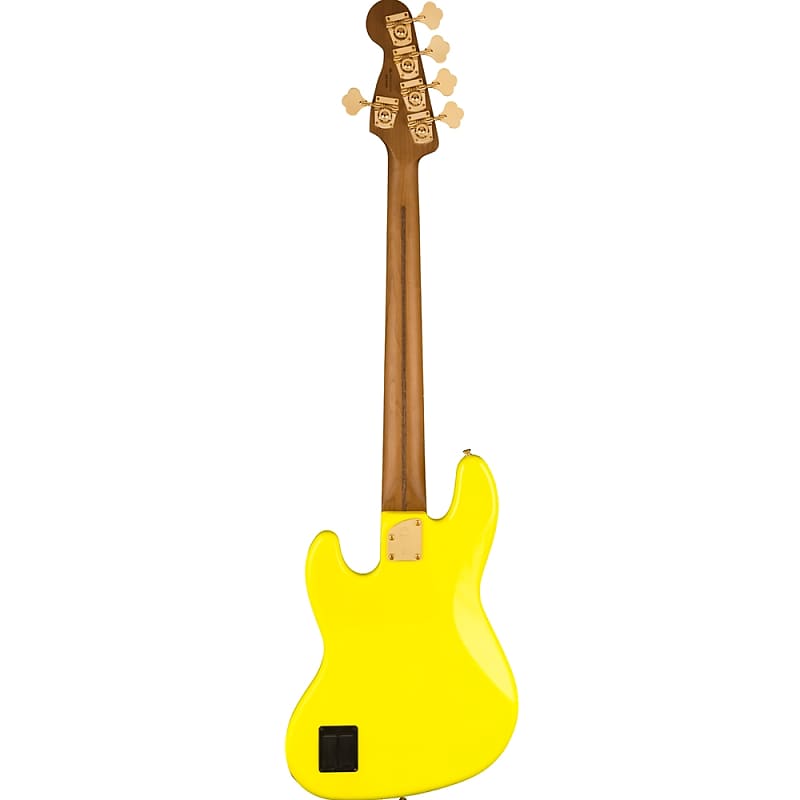 Fender Mono  Neon Jazz Bass V, maple neck neon yellow electric bass guitar 0149400386