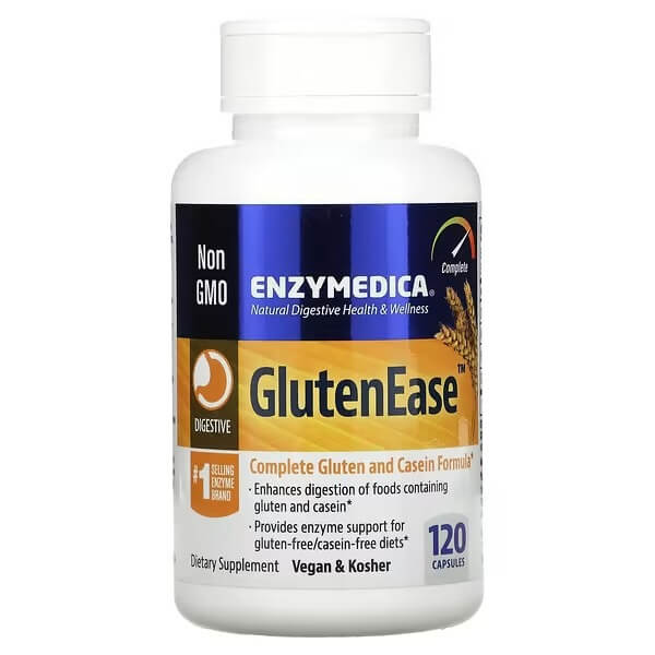 إنزيمات GlutenEase 120 كبسولة، Enzymedica