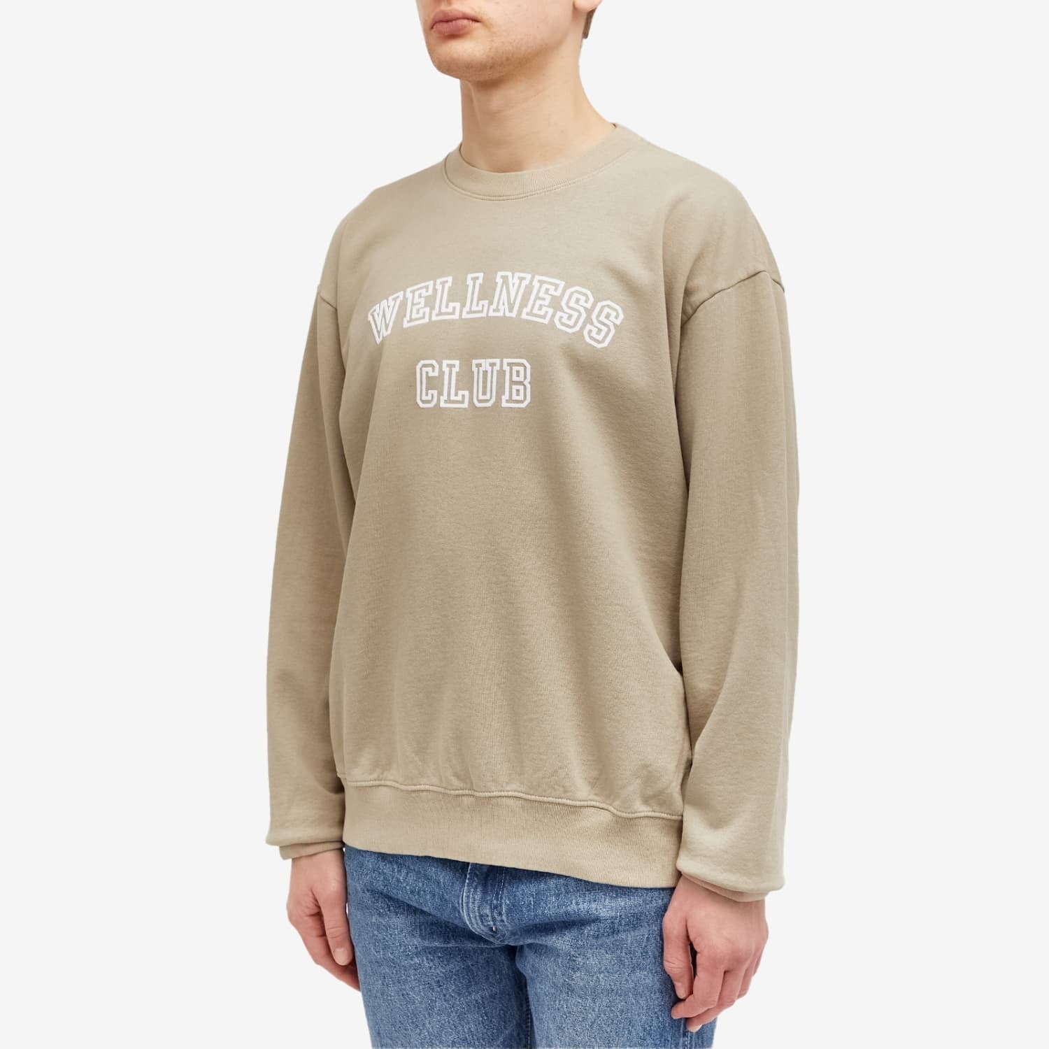 Sporty & Rich Wellness Club Flocked sweatshirt, light beige