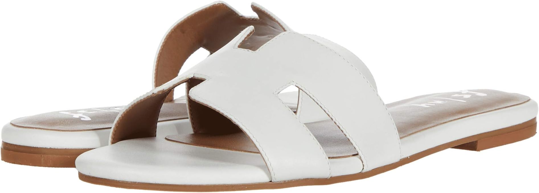 Alibi Sandal French Sole Flat Sandals, White Leather