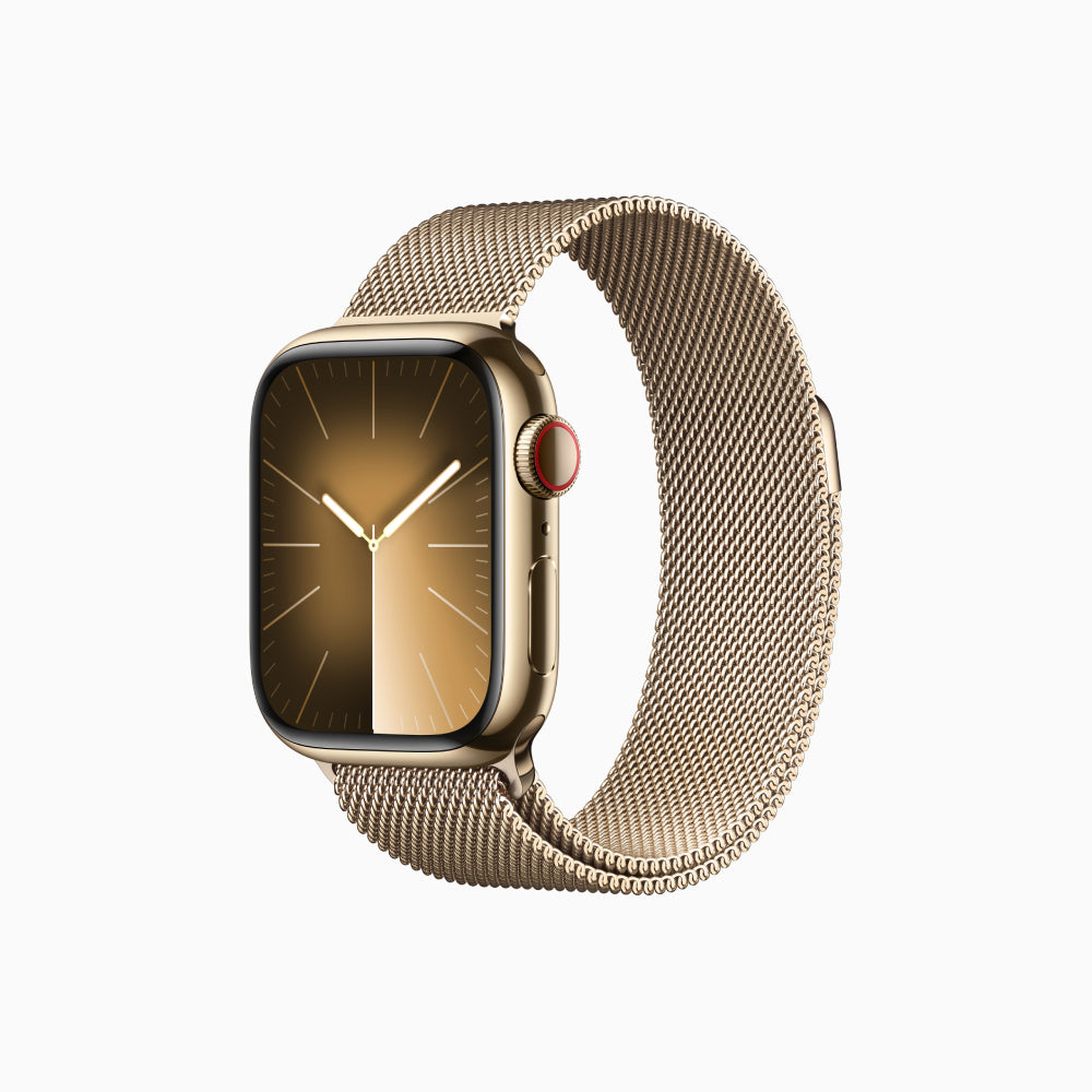 Smartwatch Apple Watch Series 9 (GPS+Cellular), 41 mm, Gold Stainless Steel Case/Gold Milanese Loop