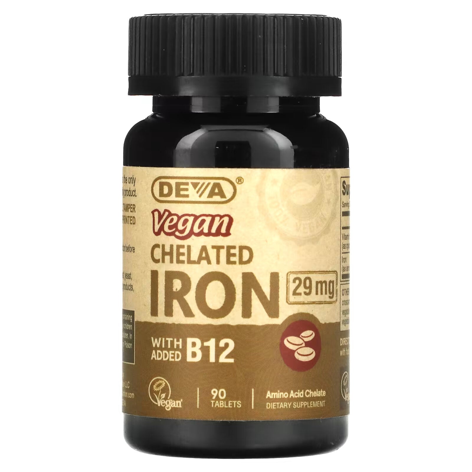 Deva, Vegan Chelated Iron, 29 mg, 90 Tablets