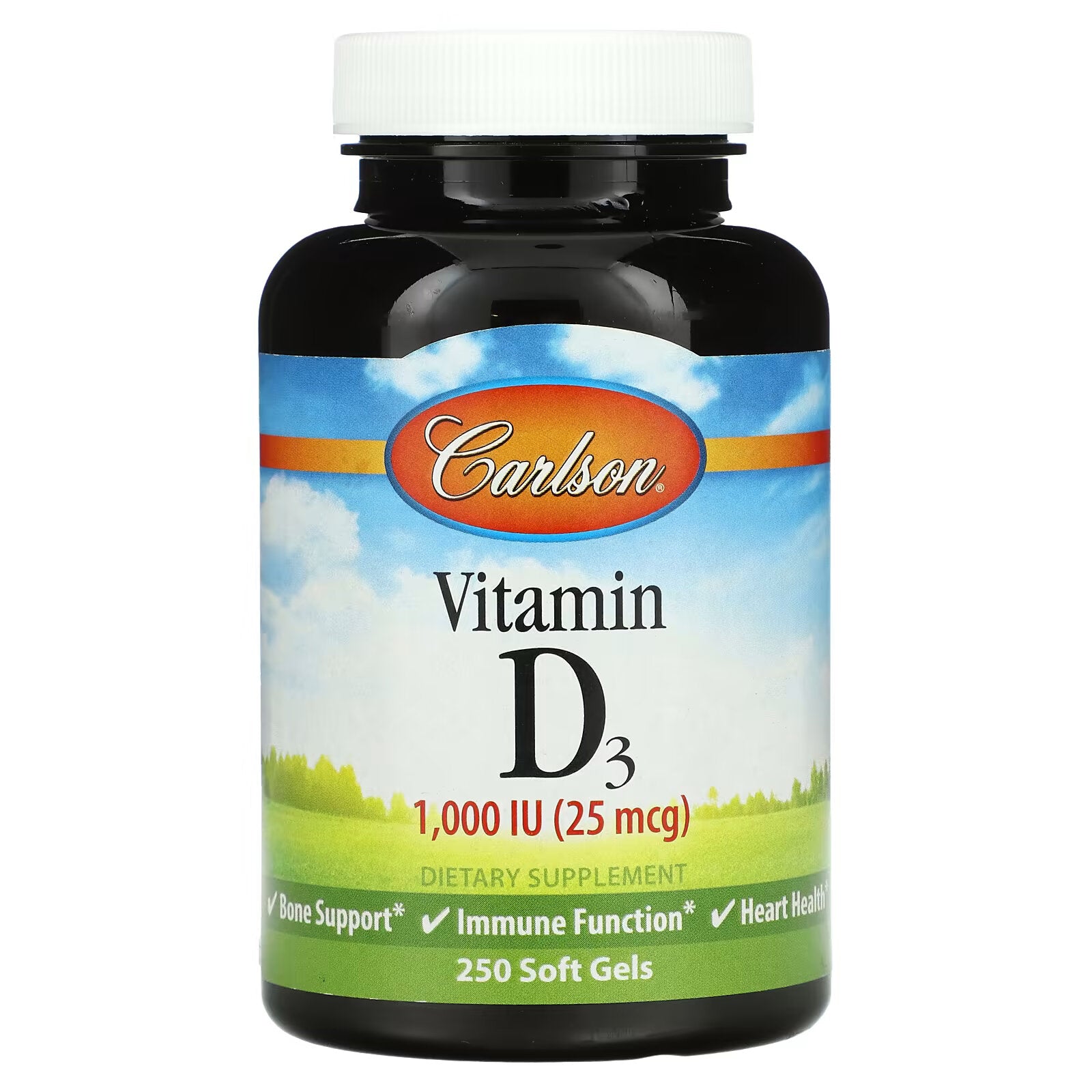 Carlson, Vitamin D3, 1,000 IU (25 mcg), 250 Softgels