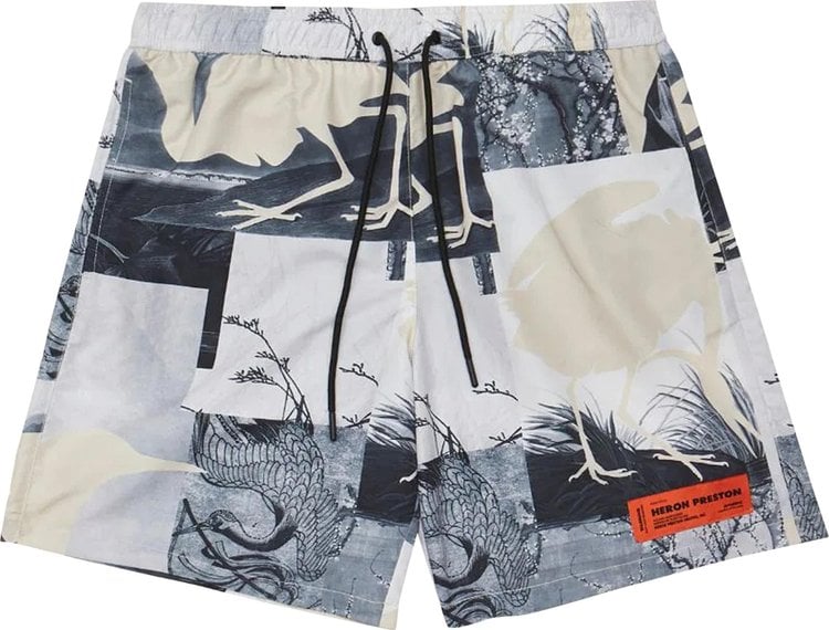 Heron Preston Cutout Swimshorts 'Grey', Gray