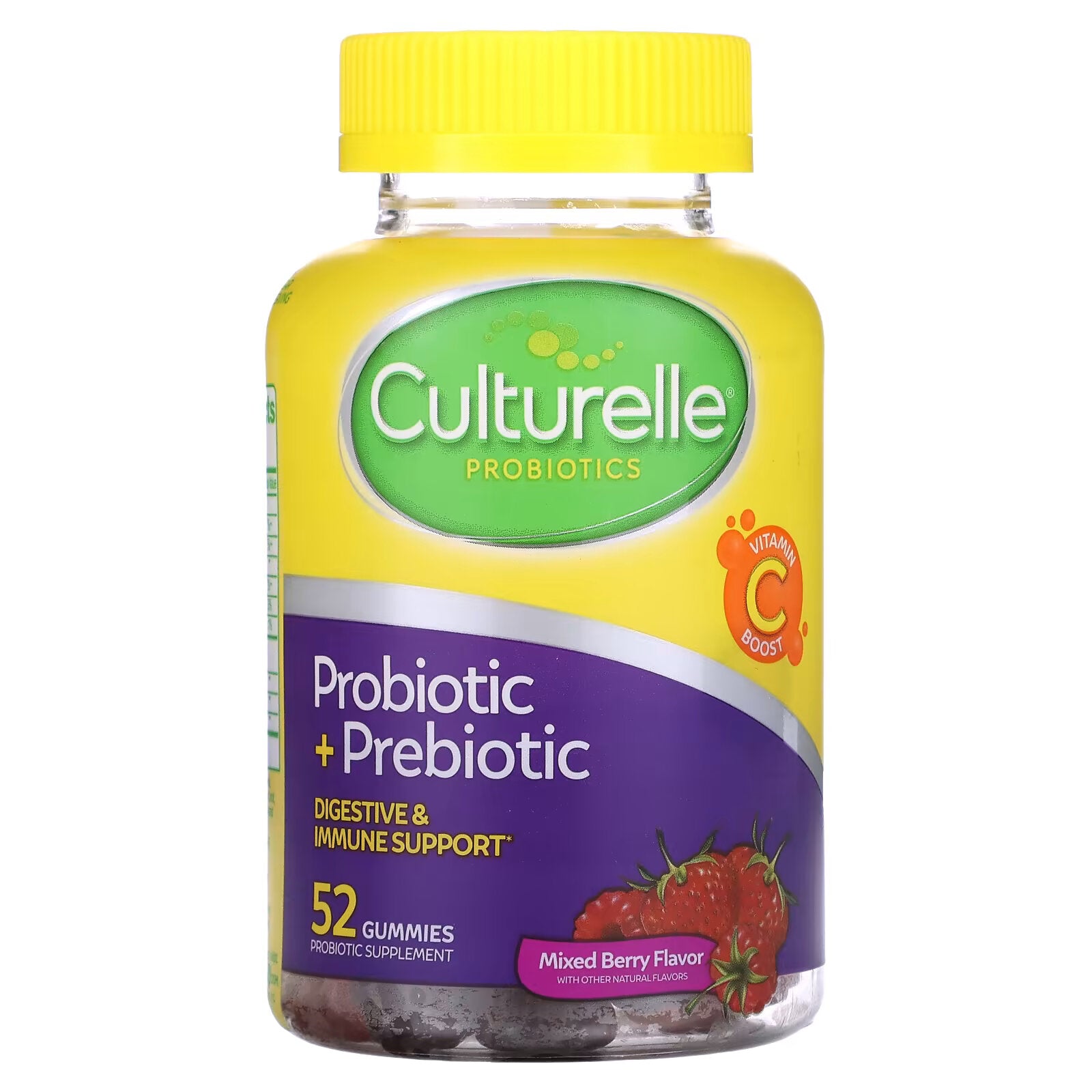 Culturelle, Probiotic & Prebiotic Gummies, Assorted Berry 52 tablets