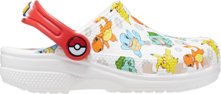 حذاء رياضي للأطفال الصغار من Pokémon x Classic Clog Starters باللون الأبيض