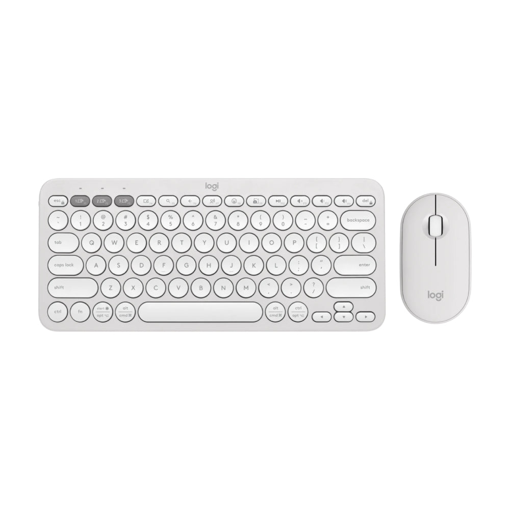 Logitech PEBBLE 2 peripheral kit (keyboard + mouse), white