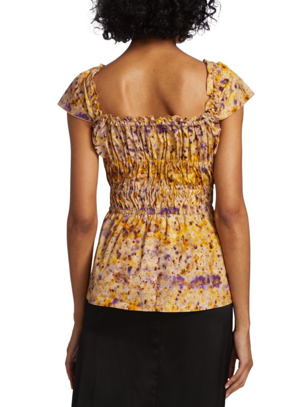 Altuzarra Darcey top with peplum, yellow