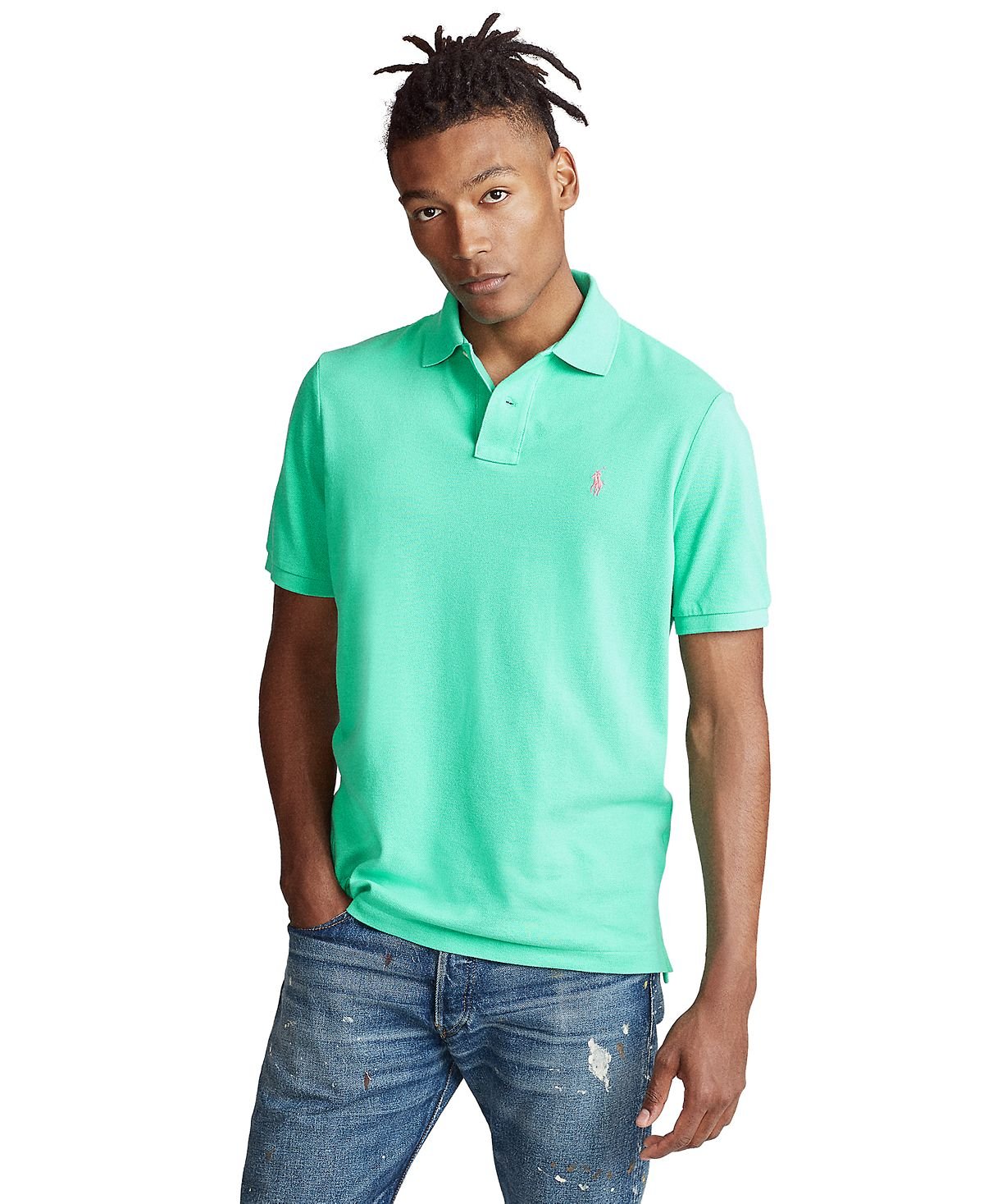 Polo Ralph Lauren Men's Slim Fit Mesh Custom Polo Shirt, Multi